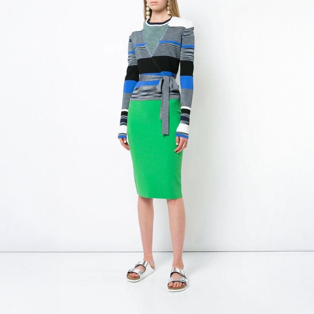 Diane Von Furstenberg Knit Pencil Skirt in Green - sz Medium